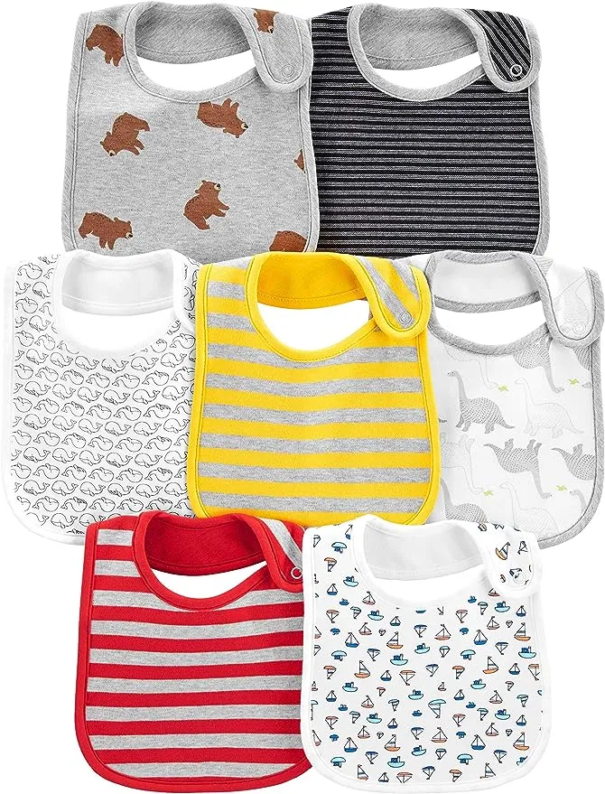 Simple Joys by Carter's Baby Girls' Teething Bibs, Pack of 7