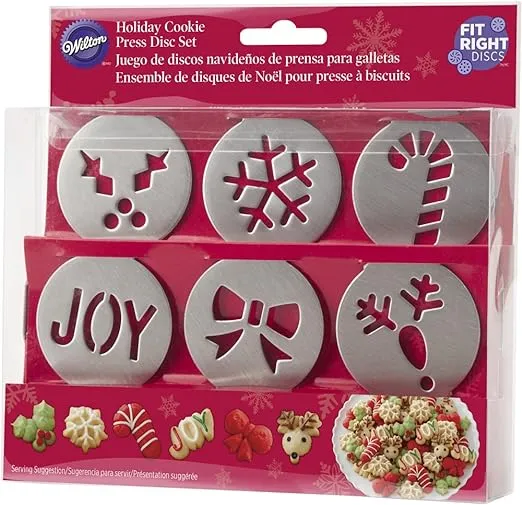 Wilton 6 Piece Holiday Cookie Press Disc Set