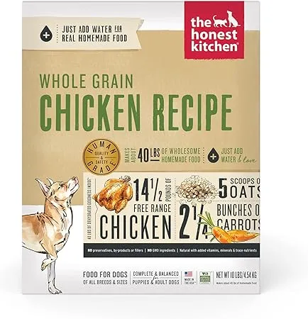 The Honest Kitchen Dog Food | 10lb Whole Grain Chicken Dehydrated