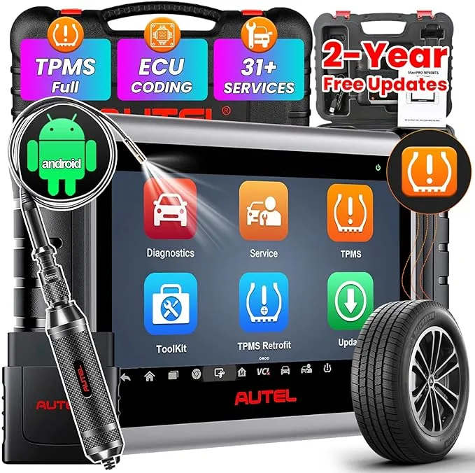 Autel Scanner MaxiPRO MP808Z-TS with 60$ MV108(2-Year Free Update), Android 11 Based Bi-Directional Control Scan Tool, 2023 Upgraded of MP808TS/MP808BT, ECU Coding, Full TPMS, All System Diagnose Tool