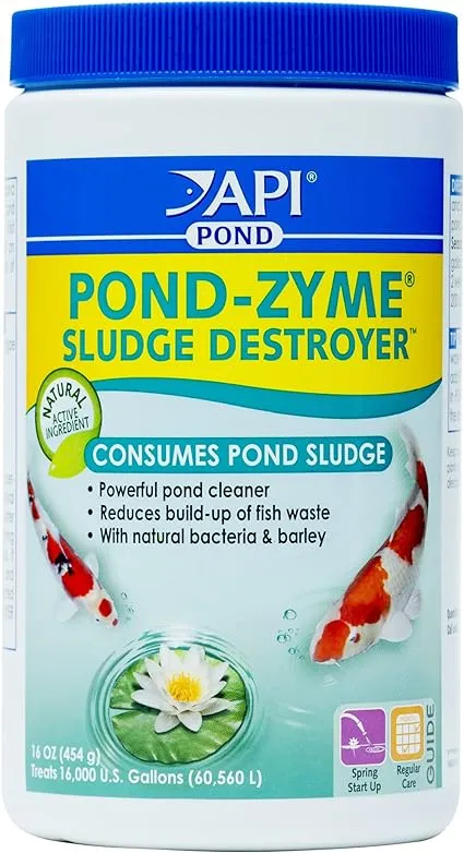 API POND-ZYME SLUDGE DESTROYER Pond Cleaner With Natural Pond Bacteria And Barley, 1-Pound ContainerAPI POND-ZYME SLUDGE DESTROYER Pond Cleaner W…