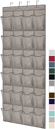 Gorilla Grip Slip Resistant Breathable Space Saving Mesh Large 24 Pocket Shoe Organizer