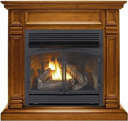 Duluth Forge Dual Fuel Ventless Fireplace - 32,000 BTU, T-Stat Control, Apple Spice Finish