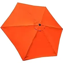 BELLRINO Patio Umbrella 9 ft Replacement Canopy for 6 Ribs Tango Orange Color