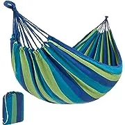 Best Choice Products 2-Person Brazilian-Style Cotton Double Hammock Bed w/ Portable Carrying Bag Rainbow