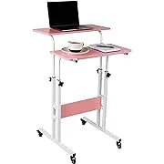 Mind Reader Mobile Sitting Standing Desk