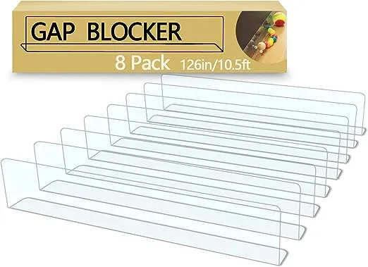 8-Pack Toy Blocker, QIYIHOME Gap Bumper for under Furniture, BPA Free Safe PVC w