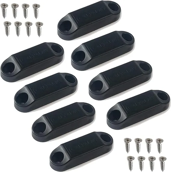 (4 Pairs) Magnetic Baggage Door Catch and Holder Kit - Black RV Storage Door Lat