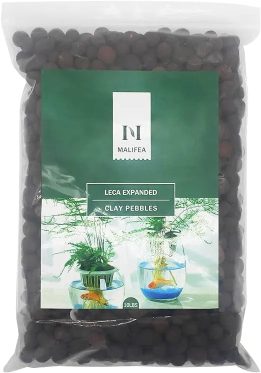 Malifea 10LBS Leca Expanded Clay Pebbles Hydroponics Supplies for Indoor Garden Plants