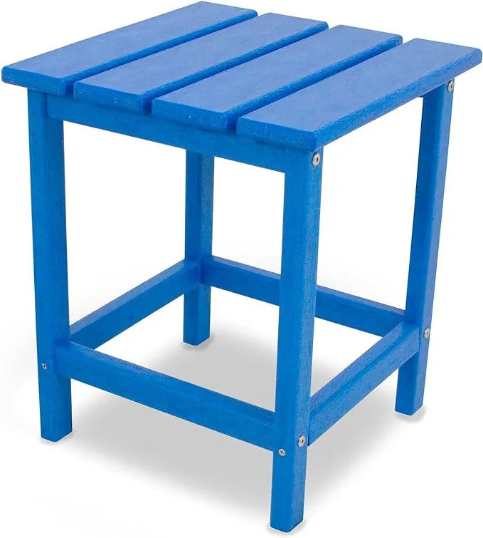 POLYWOOD Long Island 18" Pacific Blue Side Table