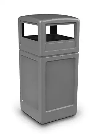 Commercial Zone Products® PolyTec Series 42gal Square Trash Can with Dome Lid, Black (73290199)