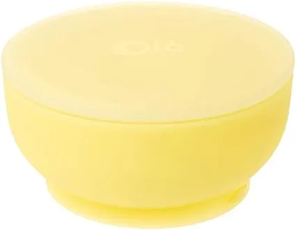 Olababy 100% Silicone Suction Bowl with Lid for Independent Feeding | Baby Food Container and Storage | First Stage Self Feeding Essential for Toddlers and Kids| Baby Led Weaning Snack Feeder