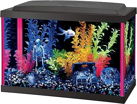 Aqueon NeoGlow LED Pink Aquarium Fish Tank Starter Kit, 5.5 Gallon