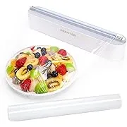 Plastic Wrap Dispenser with Cutter,Plastic Food Wrap Dispenser with Slide Cutter