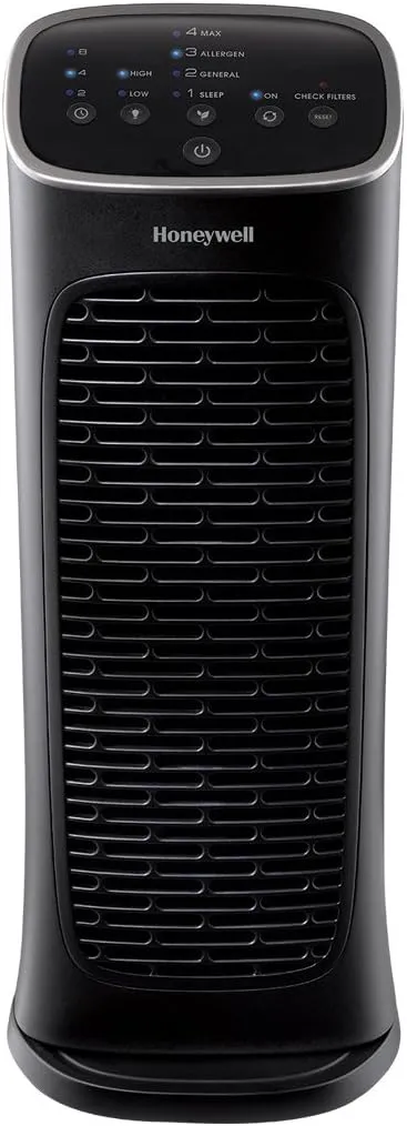 Honeywell - Compact AirGenius 4 Tower Air Purifier - Black