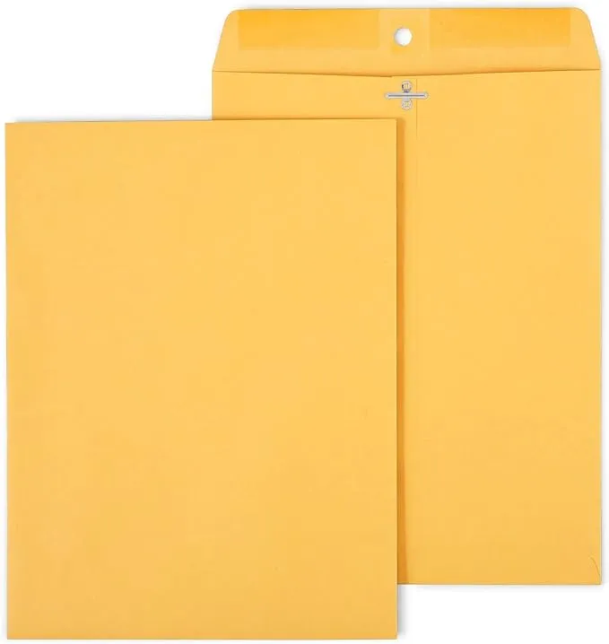 Staples Kraft Clasp Envelopes 9-1/2" x 12-1/2" Brown 100/Box (535013/17076)