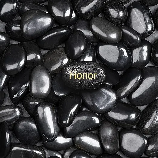 11lbs Black Natural River Rocks, High-Polished Pebbles for Plants Garden, 1-2 inch Decorative Black Stones, Ideal for Fish Tank, Vases, Garden Landscaping Rocks Landscaping,Black