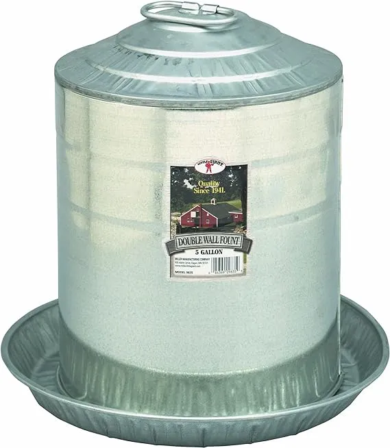 Little Giant Double Wall Metal Poultry Fount 2 Gallon