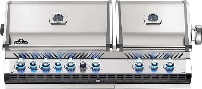 Napoleon BIPRO825RBIPSS-3 Built-in Prestige PRO 825 RBI Propane Gas Grill Head, sq.in. + Infrared Infrared Bottom andRear Burner, Stainless Steel