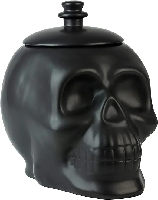 10 STRAWBERRY STREET WHIMSICAL CUPBOARD BLACK SKULL COOKIE JAR CANISTER BNWT