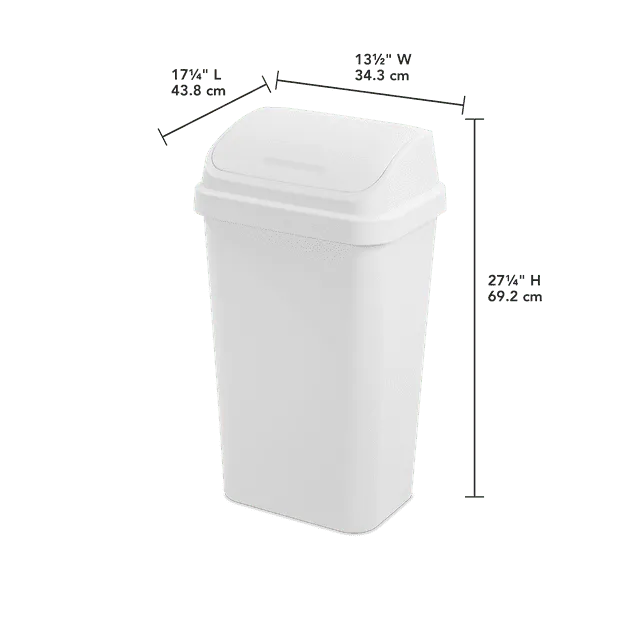 Sterilite 13 Gal Swing Top Wastebasket