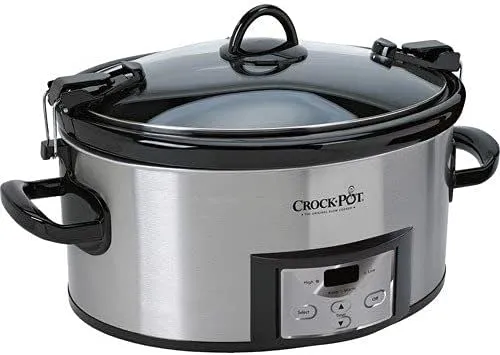 6-Quart Programmable Slow Cooker with Digital Timer, Stainless Steel ，all-new