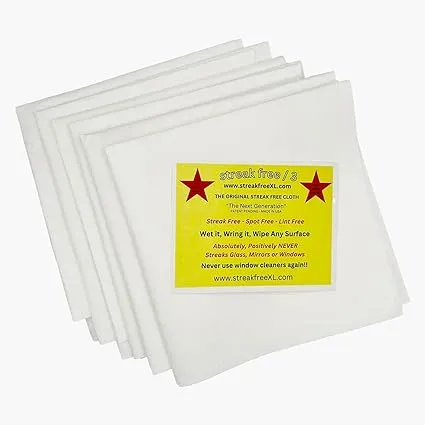 Microfiber Cleaning Cloth "As Seen On TV" 6 Pack - 16" X 16" Lint-Free Cloths for Glass, Window & Cars - Microfiber Towels for Streak Free Cleaning & Shine - Reusable Cleaning Rags - Just Use Water