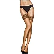 Hanes Women&#039;s Silk Reflections Sheer Lace Top Thigh-High Stockings SZ A/B