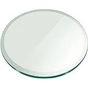 Round Glass Table Top Thick Tempered Beveled Edge by Fab Glass and Mirror