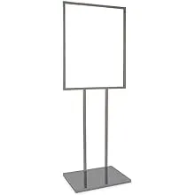 Econoco BH29 22 x 28 in. Bulletin Sign Holder with Extra-Heavy Raised Base - Chrome