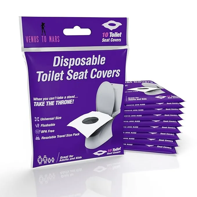 100 Toilet Seat Covers Disposable - XL Flushable Toilet Seat Covers for Kids, Toddlers and Adults Use for Travel, Potty Training, Airplane, Public