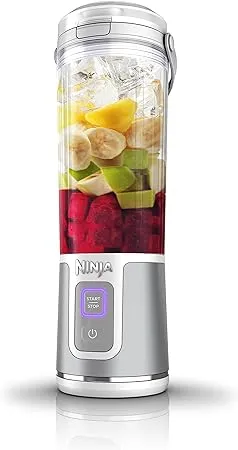 Ninja BC151WH Blast Portable Blender, Cordless, 18oz. Vessel, Personal Blender for Shakes & Smoothies, BPA Free, Leakproof Lid & Sip Spout, USB-C Rechargeable, Dishwasher Safe Parts, White