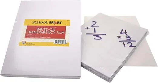 School Smart 8.5 x 11 in. Medium-Weight Write-On Transparency Film- Pack - 10...