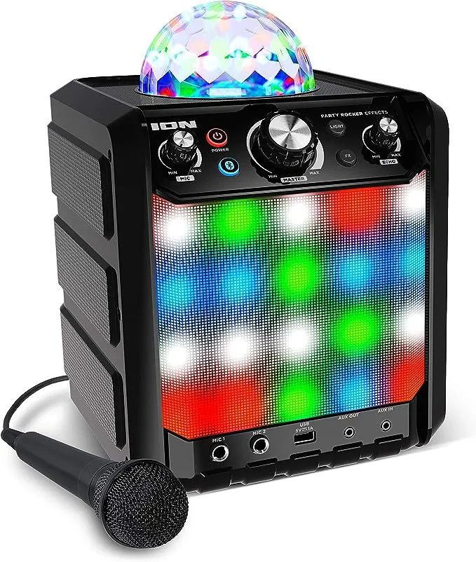 Party Rocker Effects – Portable Bluetooth Speaker Machine with Karaoke Microphon