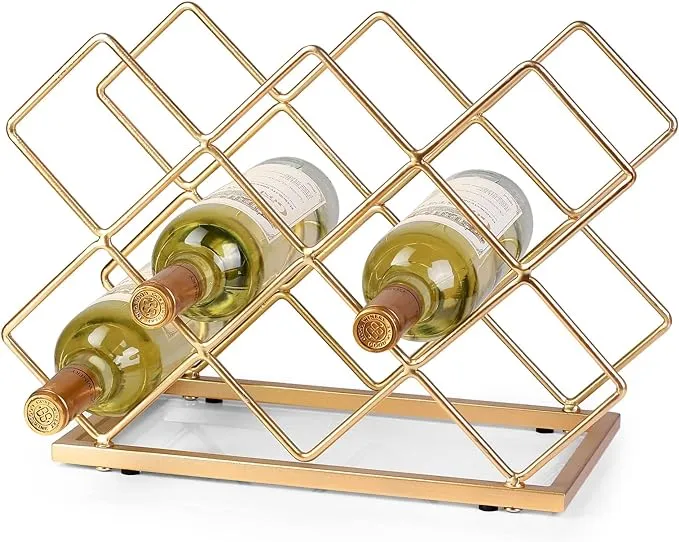 Drincarier Countertop Wine Rack - 10 Bottle Freestanding Modern Gold C--gold 