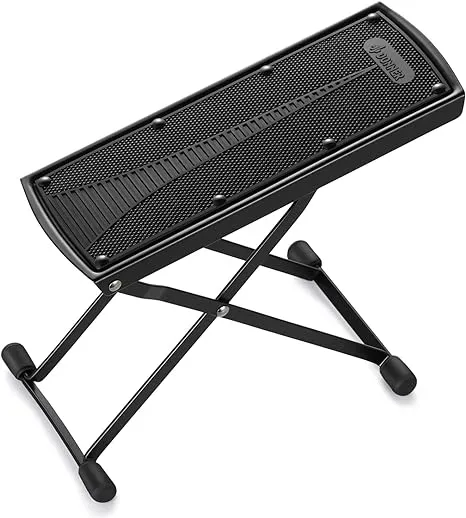 Donner Guitar Foot Stool Adjustable Guitar Leg Rest Step Footstool Black for Classical Guitar Player