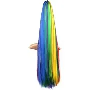 MapofBeauty Rainbow Colors Long Straight Clip on Ponytails/Cosplay Wig (Ponytails)