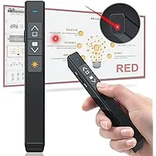 DinoFire Presentation Clicker Laser Pointer for Cats Dogs, 100FT Wireless Presenter Remote PowerPoint Clicker Presentation Remote, 2.4GHz Presentation Pointer for Mac, Laptop, Computer Cat Laser Toy