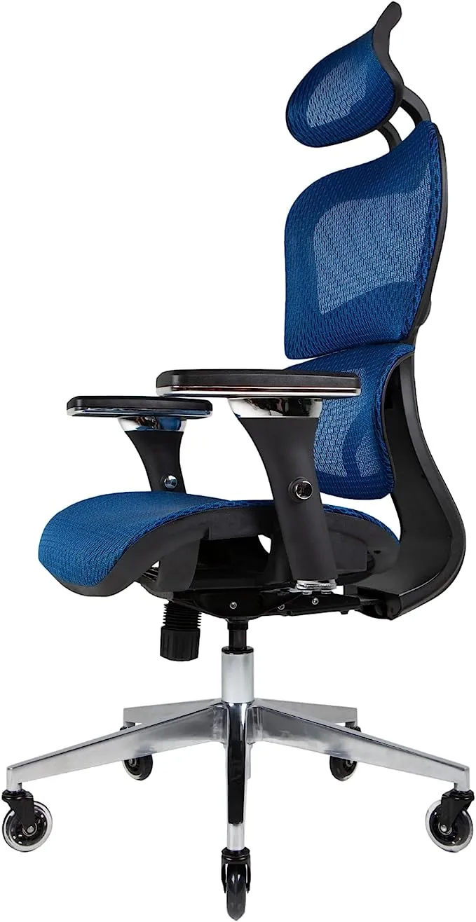 NOUHAUS Ergo3D Ergonomic Office Chair - Rolling Desk Chair with 4D Adjustable Armrest, 3D Lumbar Support and Blade Wheels - Mesh