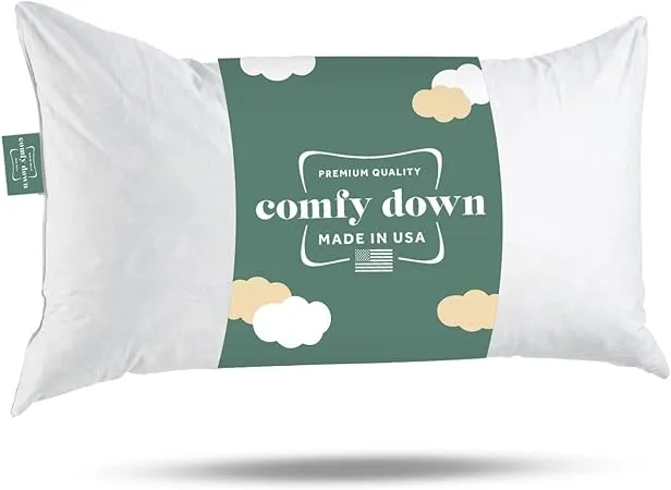 ComfyDown 95% Feather 5% Down, 16 x 26 Rectangle Decorative Pillow Insert, Sham Stuffer - Made in USA