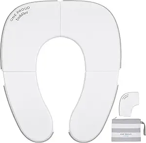 One Proud Toddler Travel Potty Seat, Ultra Compact, Ultra Non-Slip, Seat Made in USA, No-Pinch Locking Hinges, Easy to Clean, Included Carry Bag