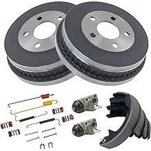 Rear Brake Drums Shoes Hardware &amp; Wheel Cylinders Kit Set for Ford Mercury New