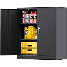 Aobabo Metal Storage Cabinets with Lockable Doors, Steel Locking Stora