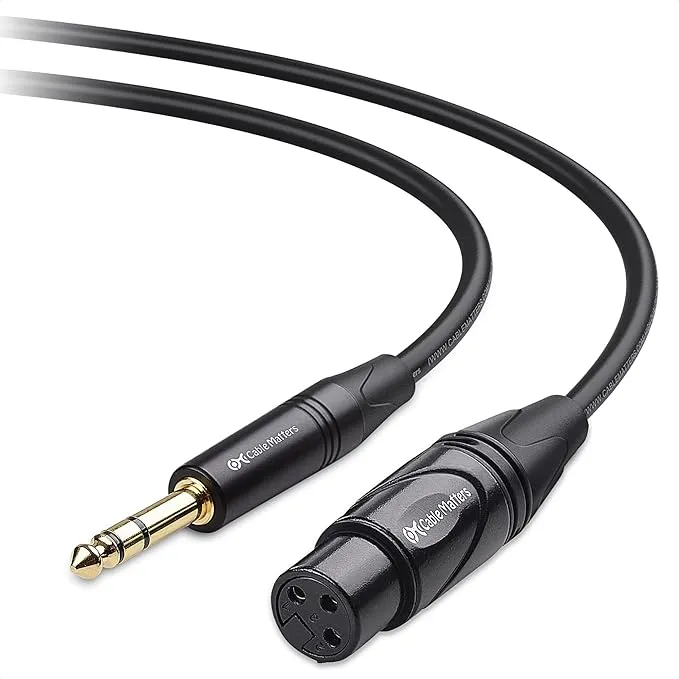 Cable Matters 6.35mm 1/4 inch TRS to XLR Cable Male to Male 10 Feet