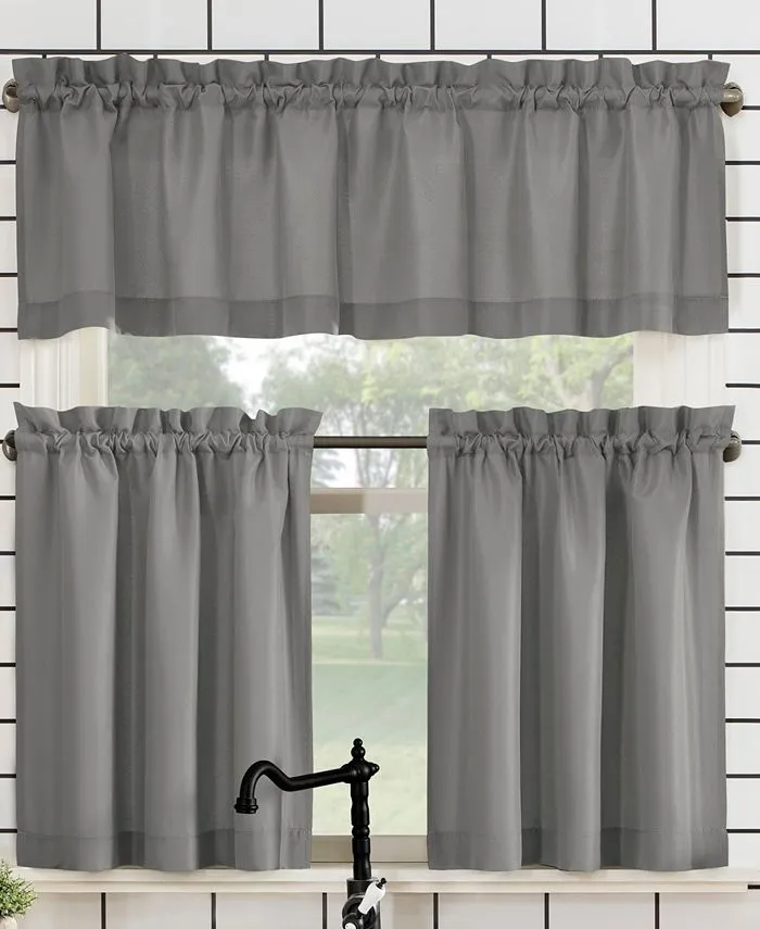 Martine Microfiber Semi-Sheer Rod Pocket Kitchen Curtain Valance and Tiers Set, 14" L x 54" W
      
          Martine Microfiber Semi-Sheer Rod Pocket Kitchen Curtain Valance and Tiers Set, 14" L x 54" W