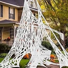 JOYIN 1000ft Halloween Giant Spider Web Decoration,Cut Your Own Stretchy Spider Netting, DIY Spooky Flexible Spider Webs Decor for Halloween Haunted House Outdoor Decorations Holiday Party Supplies