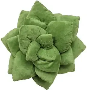 Green Philosophy Co. Plush Leaf Pillow - 3D Accent Succulent Leaf Throw Pillow for Couch Sofa Living Room Home Decor for Plant Lovers, Garden Lovers, Green Thumb Family & Friends