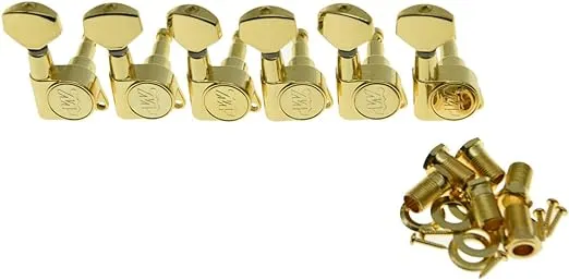 Wilkinson 6 Inline Gold E-Z Post Guitar Tuners EZ Post Guitar Tuning Keys Pegs Guitar Machine Heads for Strat Tele