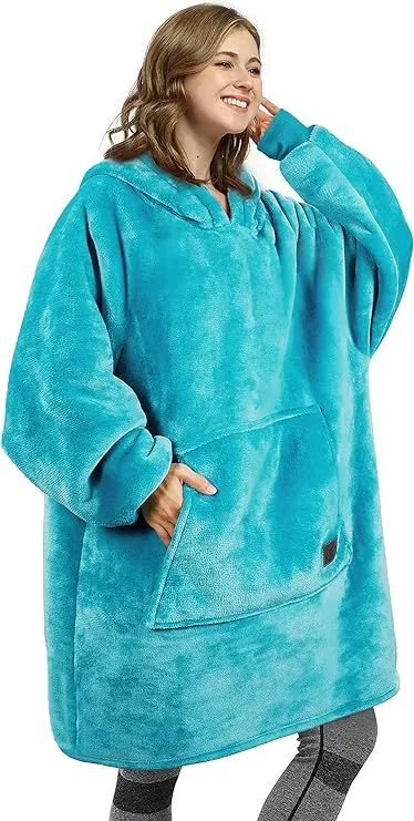 Catalonia Oversized Wearable Blanket Hoodie Sweatshirt, Comfortable Sherpa