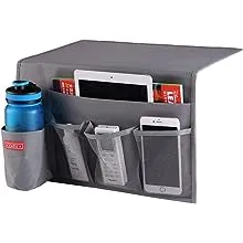 5 Pockets Bedside Caddy, Bedside Storage Organizer for Water Bottles, Magazines,